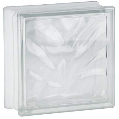 Basic Glasbaustein Wolke einseitig satiniert, 19x19x8 cm - 6 Stück