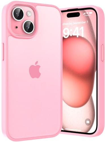 Opkiegrn Cover per iPhone 16e / 15/14 / 13, Antigraffio Antiurto Anti Ingiallimento Antishock Anticaduta Grado Militare Potettiva, Slim Trasparente HD Custodia per iPhone 16e / 15/14 / 13, Rosa Calda
