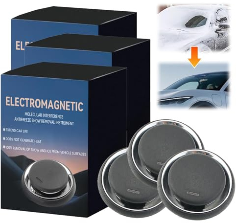 Wsndyjia 3Pcs Electromagnetic Wave Anti Freezing And Snow Removal Device, Snow Remover Device Defroster, Car Interference Antifreeze Instrument Solar Powered Cars Deicer Gadget Anti-freeze Molecular