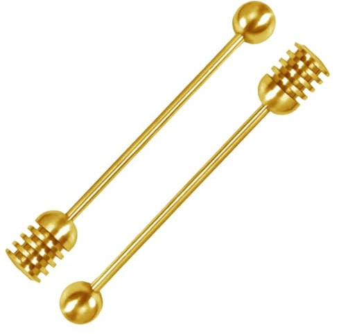 Cucchiaio per miele, in acciaio inox 304, per condire e mescolare miele, sciroppo, caffè e cocktail, finitura dorata, lavabile in lavastoviglie