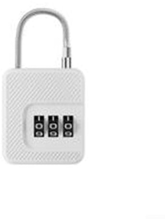 Lucchetto a combinazione, cavo in acciaio ABS, per armadietto, palestra, bicicletta, cestino, bagaglio, zaino, lucchetto di sicurezza con password a 4 cifre, ripristinabile portatile (bianco)