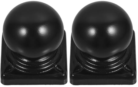 LABRIMP 2pcs Black Metal Post Railing Caps for 60mm Square Posts – Decorative Iron Fence Finials for Outdoor Guardrail and Column Protection