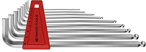 PB Swiss Tools Winkelschraubendreher-Satz Mit Kugelkopf Für Innensechskant-Schrauben, Lange Ausführung, Verchromt, (Grösse: 1. 5, 2, 2. 5, 3, 4, 5, 6, 8, 10)