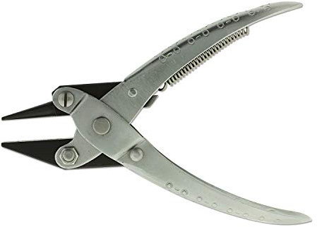 The Beadsmith Round/Flat Nose Parallel Pliers, 5.5 inches (140mm) Steel Tool for Jewelry Making, with Spring