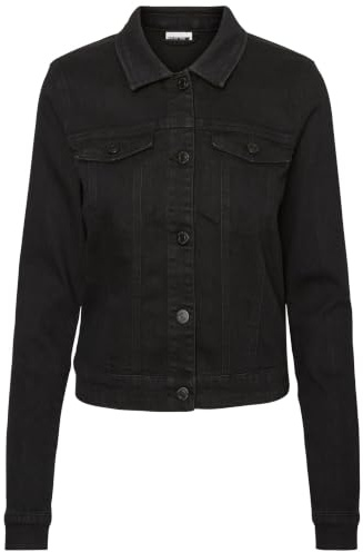 NOISY MAY NMDebra Black Wash Denim Jacket Frauen Jeansjacke schwarz M