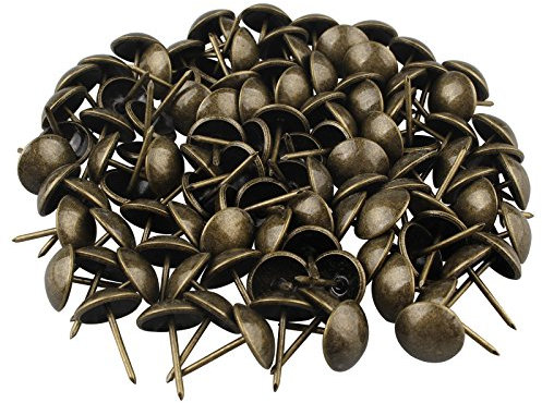 HALJIA 100 piezas 14 x 20 mm Vintage decorativo clavos para tapicería Stud para joyas caja de regalo de bronce antiguo sofá decoración