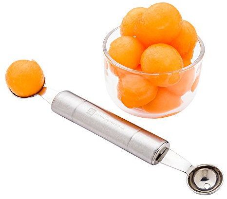 Restaurantware Met Lux 8 Inch x 1.20 Inch Melon Baller 1 Double Sided Mellon Ball Scoop - Dual Non-Slip Handle Stainless Steel Fruit Scooper For Evenly Scooping Fruits