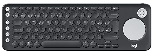 Logitech K600 Teclado con Touchpad y Mando de Dirección para TV y PC, Teclas Multimedia, Multi-Dispositivos, Select Samsung, LG and Sony TVs/Windows/Mac/Android, Disposición QWERTY Español - Negro