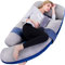 Awesling- Cuscino per Tutto il Corpo da 60 per Allattamento, Maternità e Gravidanza, Cuscino Oversize a Forma di U, Lati Rimovibili, Cuscino Separato e Fodera Sfoderabile (Grigio Blu)