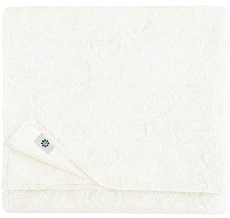 Linen & Cotton Jacquard Damast Tischdecke Tischtuch Tischwäsche Waverly -46% Leinen, 54% Baumwolle, Weiß/Weiss (147 x 250 cm) Lang Rechteckig für Home Küche Dekoration Gastronomie Hochzeit