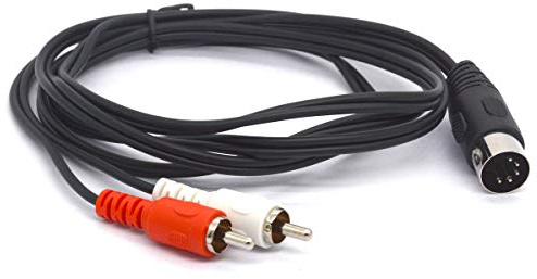 HTGuoji 5-poliges Midi-auf-Cinch-Kabel, 5-poliger DIN-Stecker auf 2 Cinch-Phono-Stecker, Audio-Kabel für Bang & Olufsen, Naim, Quad, Stereo-Systeme (1.5 meter)