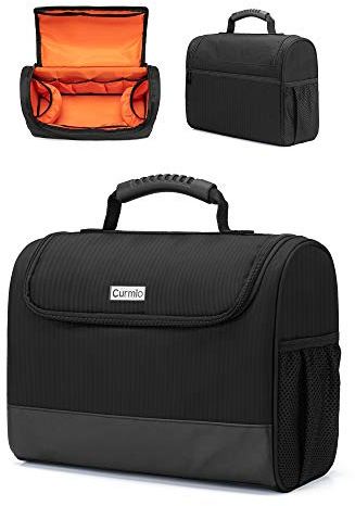 CURMIO Barkeeper Tasche, Aufbewahrungstasche für Cocktail Set, Schwarz | Tragbare, Mehrere Taschen, Gummigriff, für Zuhause/ Drinnen/ Draußen/ Terrasse/ Party, Nur Tasche, Ohne Bartender Set