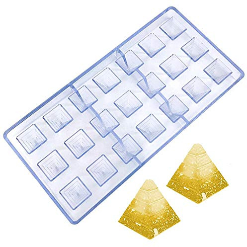 DUBENS 21 Hohlraum 3D Pyramide Form Polycarbonat Schokolade Form kreative Fondant Formen Candy Cake Mold Küche Backen Gebäck Werkzeuge Küchenwerkzeuge