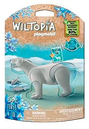 PLAYMOBIL WILTOPIA 71053 Oso Polar, Incluye Accesorios, Carta de colección con Animales y código QR, a Partir de 4 años