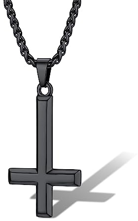 Supcare Personalisiert Petruskreuz Anhänger Halskette Upside Down Kreuz Umkehrung Kette Herren Damen umgedrehtes Kreuzkette Christentum Kreuzanhänger Modeschmuck aus Edelstahl/925 Sterling Silber
