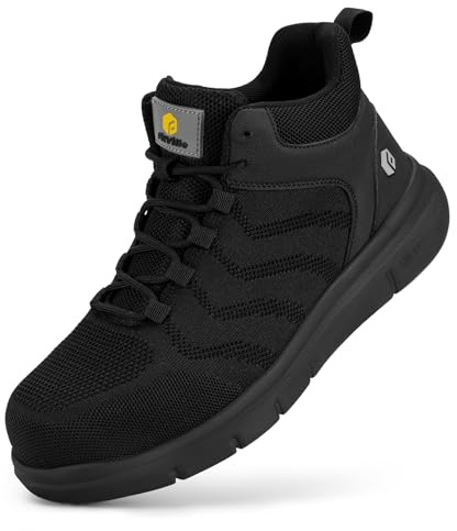 FitVille Extra Wide Work Boots for Men Composite Steel Toe Safety Boots High Top Work Shoes for Men, Size 14 X-Wide