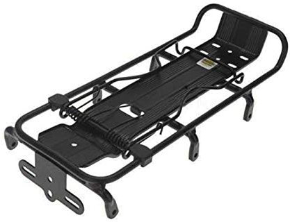 MBELLO Fahrrad-Gepäckträger for den Rücksitz, Fahrrad-Gepäckträger, Fahrradträger, Radfahren, MTB, Aluminiumlegierung, Fahrradträger, Gepäckträger, Regalhalterung for Scheibenbremse/V-Bremse, Schwarz