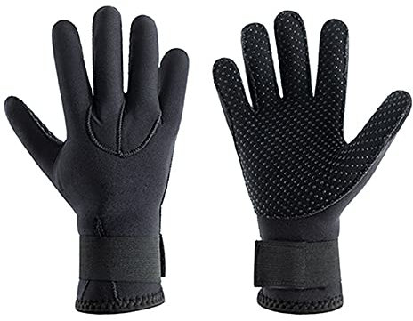 Tauchhandschuhe 3 mm 5 mm Neopren-Tauchhandschuhe halten warm for Schnorcheln, Paddeln, Surfen, Kajakfahren, Kanufahren, Speerfischen, Skifahren, Wassersport Neoprenhandschuhe (Color : 3MM Diving Glo
