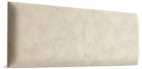 Muralo – sammet väggkudde tyg stoppningspanel för sovrum vardagsrum säng väggstoppning sänghuvuddel ländkudde modern lyx vadderad magisk sammet (grädde, 90 cm x 30 cm)