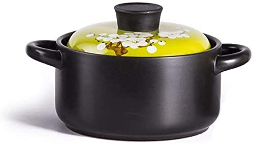 Ceramic Casserole Earthen Pot Casserole Dishes with Lids Casserole Dish - High Temperature Firing, Smooth Glaze, Green Capacity 2.5L
