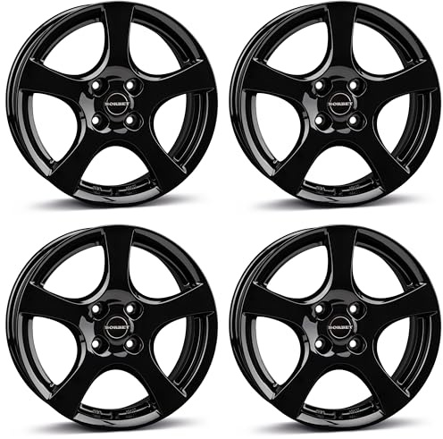 4x Borbet Felgen F 6.0x15 ET35 4x100 black glossy kompatibel mit Opel Adam Agila Corsa Karl Meriva Tigra