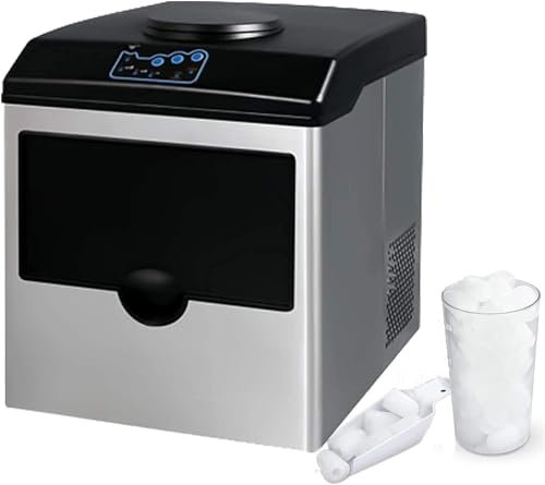 Gabinete portátil para máquina de Hielo con Pala para Hielo, máquina automática para Hacer Hielo en casa, Cocina, Bar, cafetería y Tienda de té