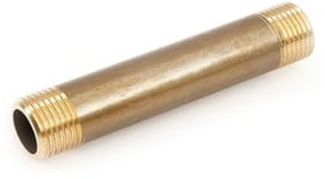 Tronchetto ottone filettato 1 x 30 cm barilotto maschio maschio prolunga
