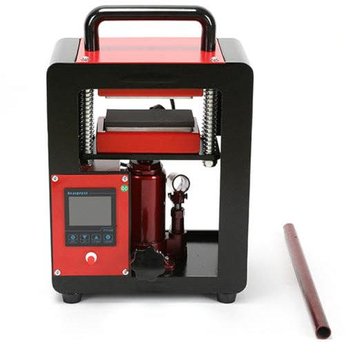 GZKDKZB Pressa a Caldo idraulica da 5 tonnellate, pressa a Caldo Manuale per colofonia da 600 W e 220 V, pressa a Caldo idraulica per colofonia con Doppie Piastre riscaldanti, Pannello di