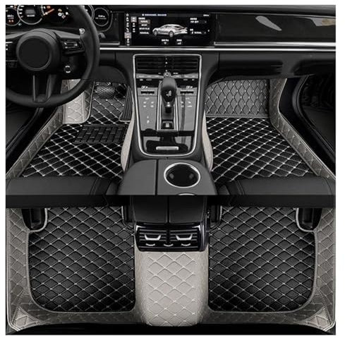 rutschfeste Fussmatten Auto-Fußmatten Für Q2 2017~2022 Auto-Bodenmatten-Komplettset Anti-Schmutz-Teppich Luxus-Leder-Auto-Innenausstattung Automatten(Black Grey)