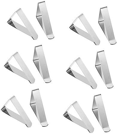 Ciieeo 12 Pinzas para Manteles De Acero Inoxidable Sujetamanteles Fijador para Mantel