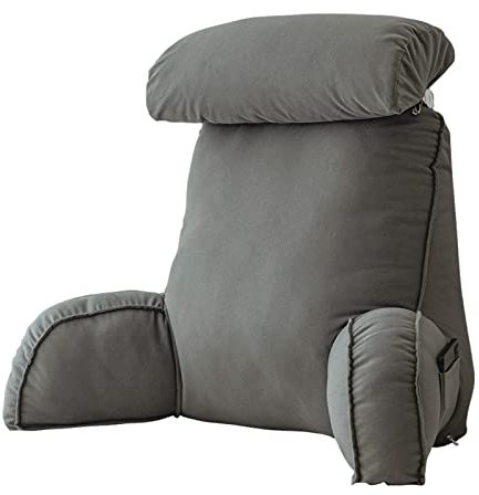 Orthopädisches Lendenwirbelstützkissen zur Linderung von Rückenschmerzen, extra groß, ergonomisches Lesekissen mit abnehmbarer Nackenstütze, ideal zum Sitzen, Lesen oder Spielen, 75 x 40 x 50 cm (ohne