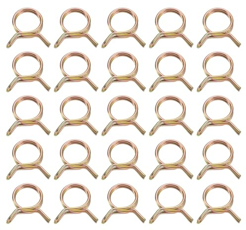 QUARKZMAN 25pz Doppie Morsetti a Molla Diametro Interno 15mm Colore Zinco | per Tubi, Adatti a Tubi da 15-16.5mm OD, rigo Carburante Tubo in Silicone Clip