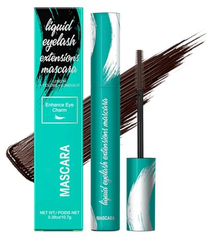 EONFAVE Wasserfest & Volumen Wimperntusche, Braun, Verlängernd, Schweißfest & Wischfest, Bürstenkopf aus Silikon, Leichtes Auftragen & Entfernen, Mascara, 10.7g (1er Pack), Medium bis Dunkel, Unisex
