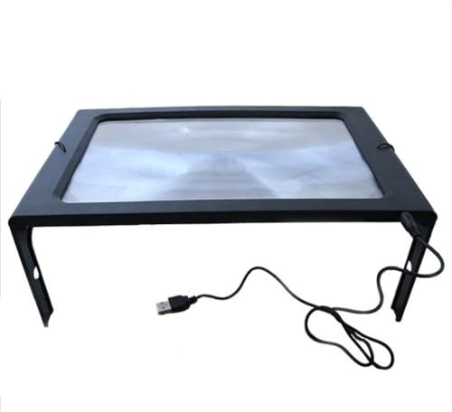 Microscope Kit USB Table Standing Reading Magnifier 2.5X Neck Lanyard Illuminated Magnifying Glass with LED Lights Foldable A4 Elderly Microscope Lens Adapters