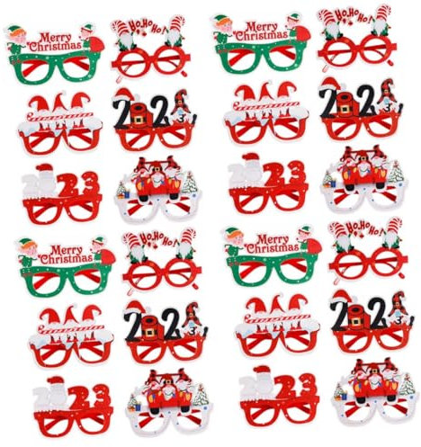 TOPBATHY 4 Sätze 2023 Weihnachtsbrille Kinderferngläser Faschingsbrille Weihnachtsschmuck Party Weihnachtsdeko Weihnachtsfeier Brille Requisiten Für Weihnachtsfotos Filzstoff 6 Stück * 4