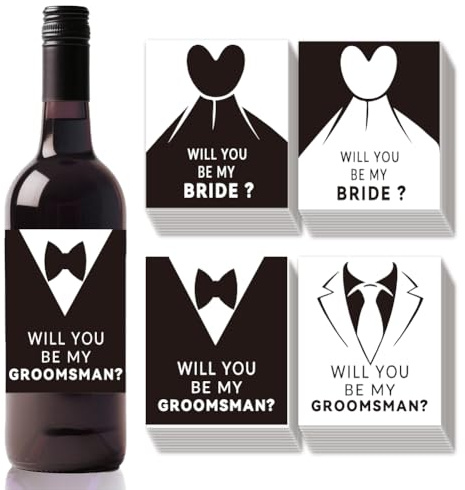SUPERDANT 40 Stück Weinaufkleber für Flaschen Mit Anzügen Und Hochzeitskleidern Weinflaschenetiketten Weinflaschen Aufkleber Champagnerflaschenaufkleber Für Hochzeitsdeko Geschenk
