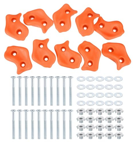PATIKIL Climbing Rock Wall Grips Play Set Climber Attachments with Double Hole for Playground Accessory Indoor Outdoor