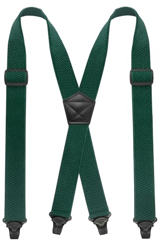 JEMYGINS Tirantes de exterior para hombre, tipo X, longitud ajustable, con hebillas de plástico resistentes, M