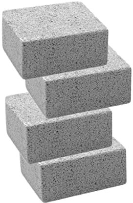 Piedra de limpieza para parrilla, plancha, ladrillo, barbacoa, piedra pómez, raspador, cepillo, descalcificador, liquidación para barbacoa, cocina, 4 piezas, ladrillo de limpieza para parrilla, ladril