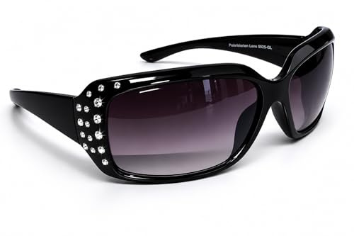 GIL-DESIGN Damenbrille Sonnenbrille Retro Brille mit Glitzer Strass-Steinen M 61