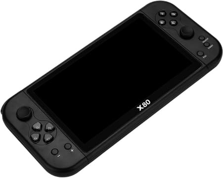 Wayfadacc X80 Consola de Juegos Portátil de Mano Pantalla de 7 Pulgadas Retro Reproductor de Videojuegos Juego de Video Portátil Batería Recargable Integrada de 3000mA