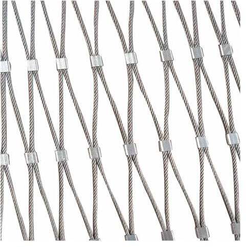 VXHCS Red de Seguridad para Balcón 304 Malla de Cuerda de Acero Inoxidable, 3cm/1,5mm Red para Cría de Aves de Corral Red de Prevención de Caídas(1x14m)