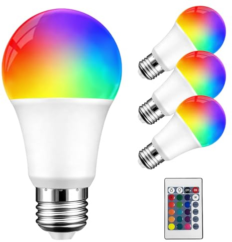 GBKDQQ 4 bombillas LED de 5 W (repuesto de 40 W), bombillas LED RGB regulables con mando a distancia, casquillo E27, cambio de color, bombillas LED con 16 colores para iluminación cotidiana e