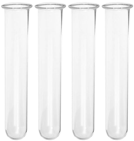 INOOMP Reagenzglas Vase aus Glas für Hydroponische Pflanzenvermehrung mit 4 Stück Praktische Anzuchthalterung für Blumen und Wurzeln für Wanddekoration und Hydrokultur