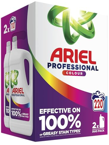 Ariel Professional Colour Liquid Laundry Detergent - 4.95L - 110 Washes - Washing Powder Alternative for Professional Use - Energy Efficient Cold Washing