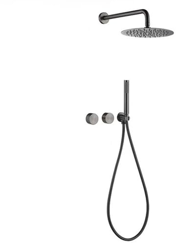 FQYEP Colonna Doccia Incasso 2 Funzioni Doccia Sistema con Soffione Doccias A Pioggia da 10 Pollici,Grigio