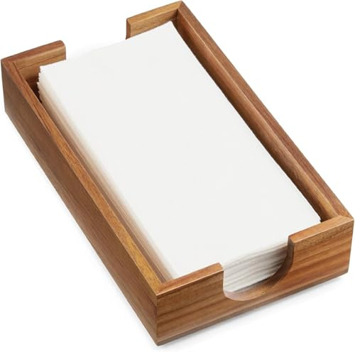 Serviettenhalter für das Badezimmer, Handtuchhalter aus Akazienholz für das Badezimmer, Einweg-Papierhandtuchhalter für Badezimmerzubehör (Akazie, 9.5 x 5.5 x 2 Zoll)