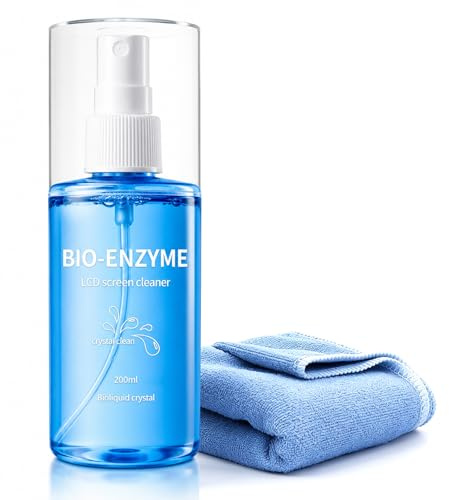 200 ML Kit de Nettoyage pour Écran avec Chiffon en Microfibre – Nettoyant pour écran – Nettoyant pour LCD, LED, OLED, TV, Smartphone, Tablette, Ordinateur Portable, Moniteur et Écran Tactile