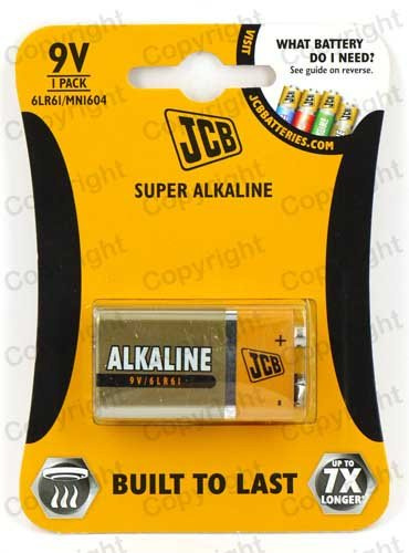 LR22 PP3 9V Size Battery JCB Super Alkaline Card of 1