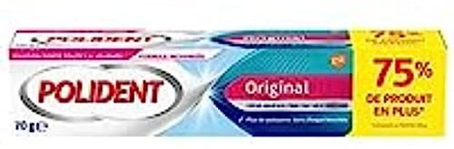 Polident Original, crema fija fuerte, para prótesis dentales parciales o completas, 70 g